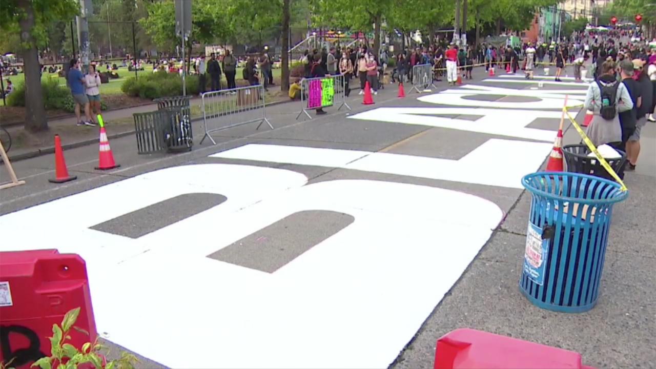 'Black Lives Matter' painted on Seattle street - CGTN