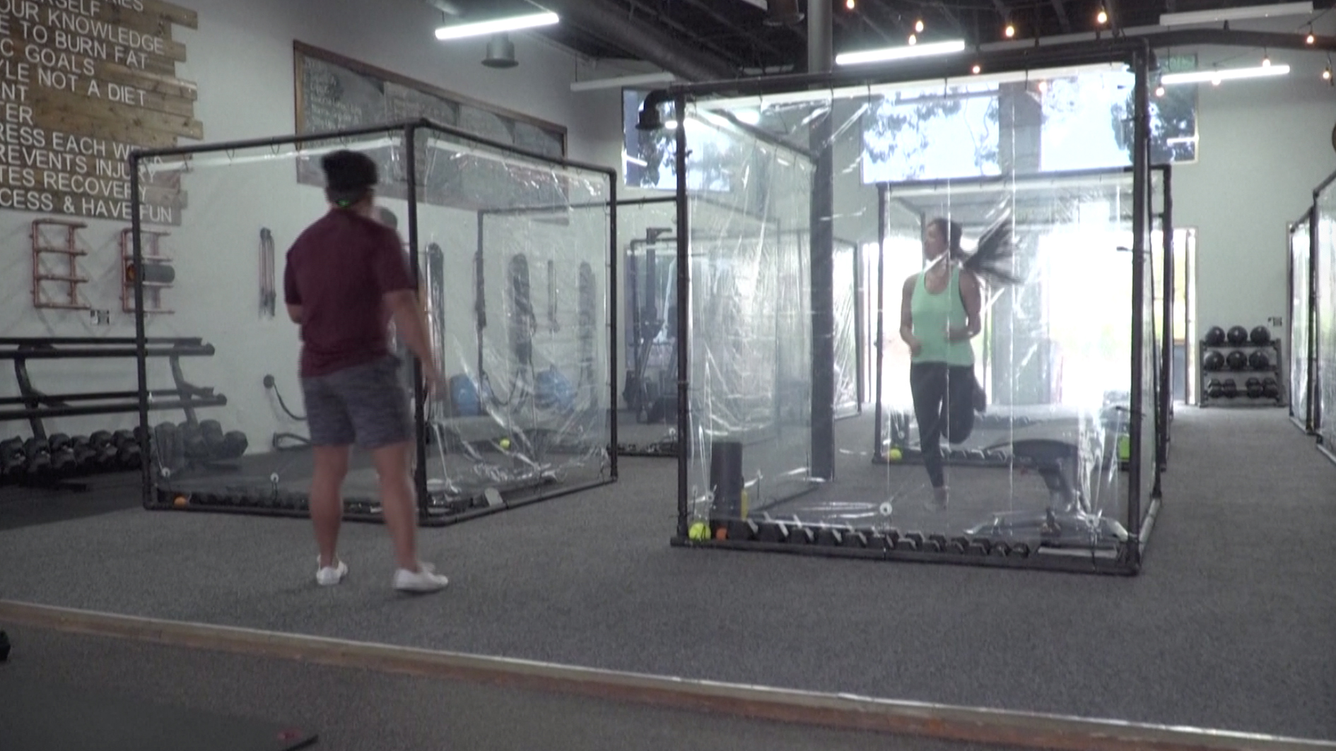 Gym reopens with individual pods to maintain social distancing