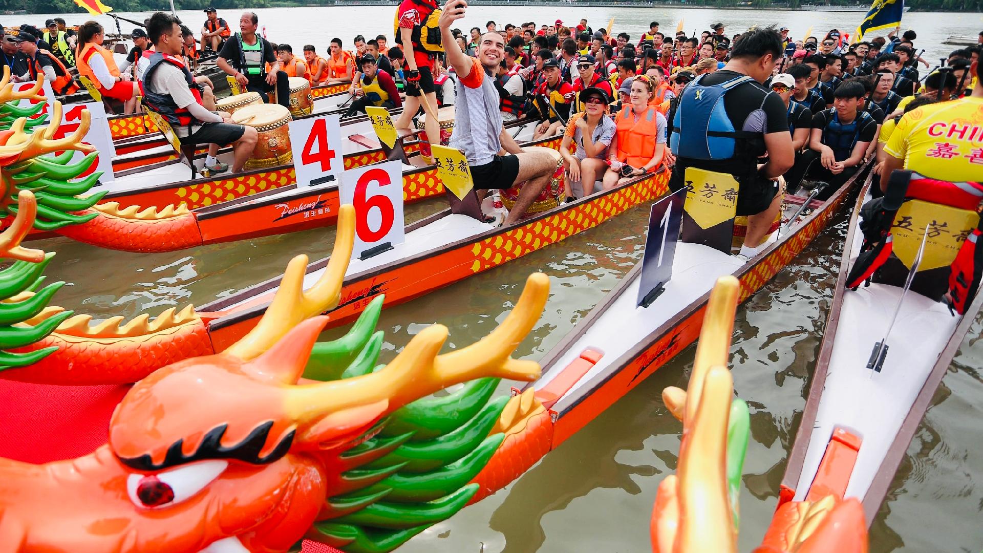 Dragon boat festival race china boats traditional colourful when celebration music