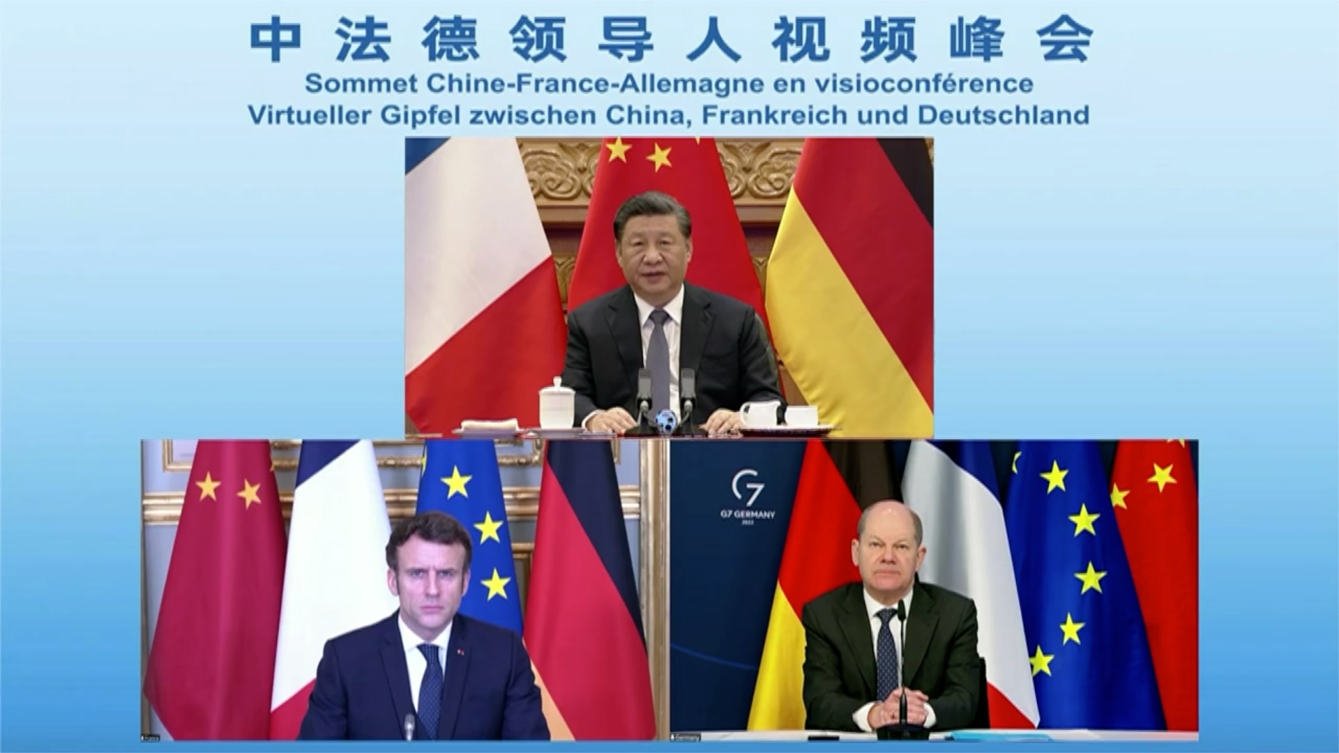Xi holds virtual summit with leaders of France, Germany - CGTN