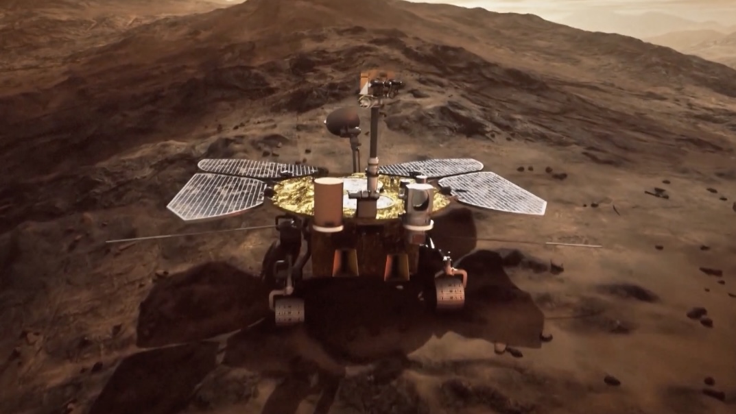 El rover chino a Marte se inactiva para escapar de las tormentas de arena y polvo
