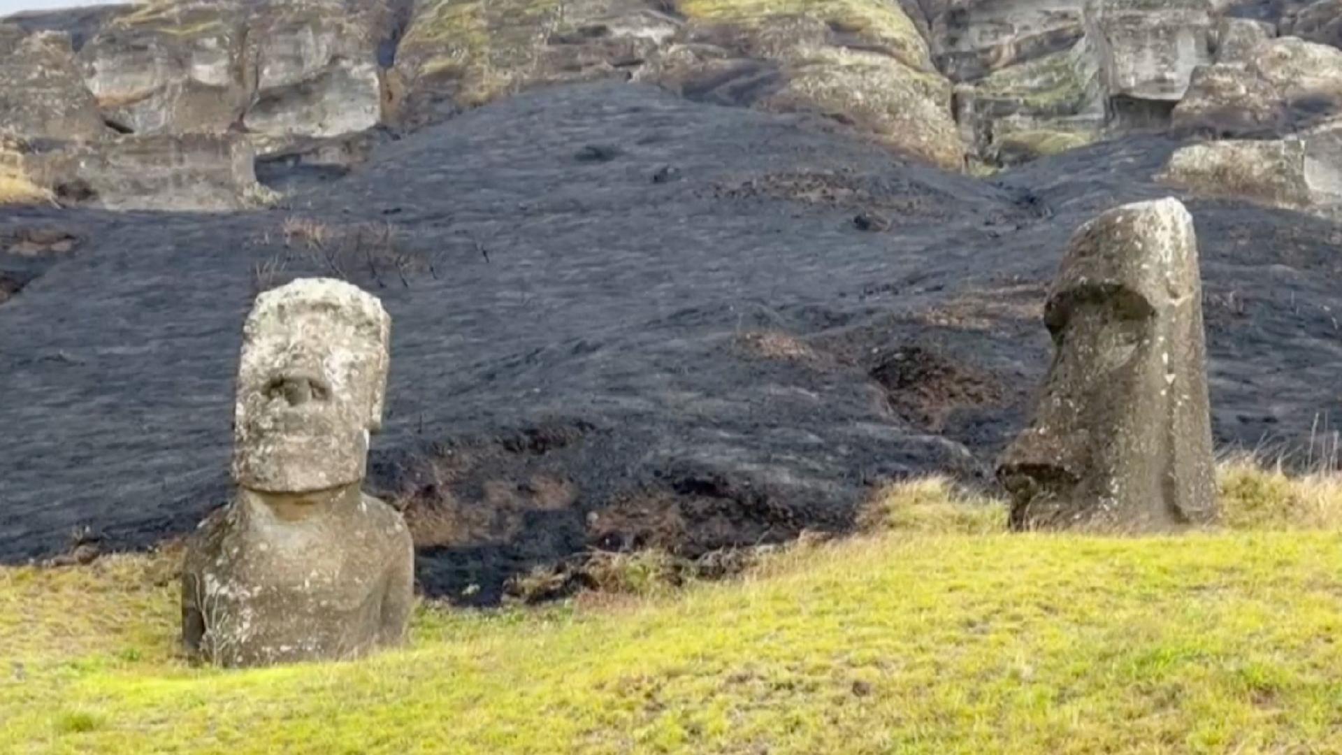 Fire causes 'irreparable damage' to statues on Chile's Easter Island CGTN