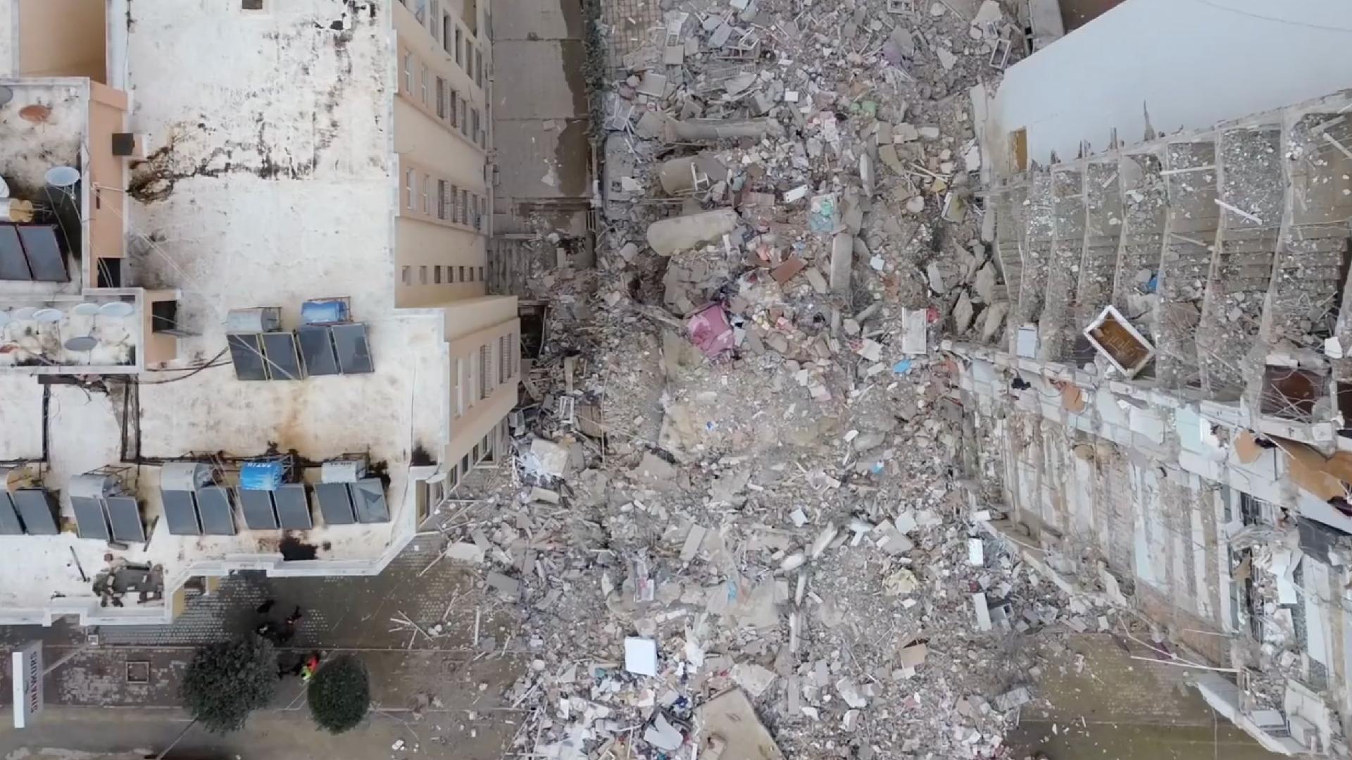 Aerial view of Türkiye's Adana after massive quakes CGTN