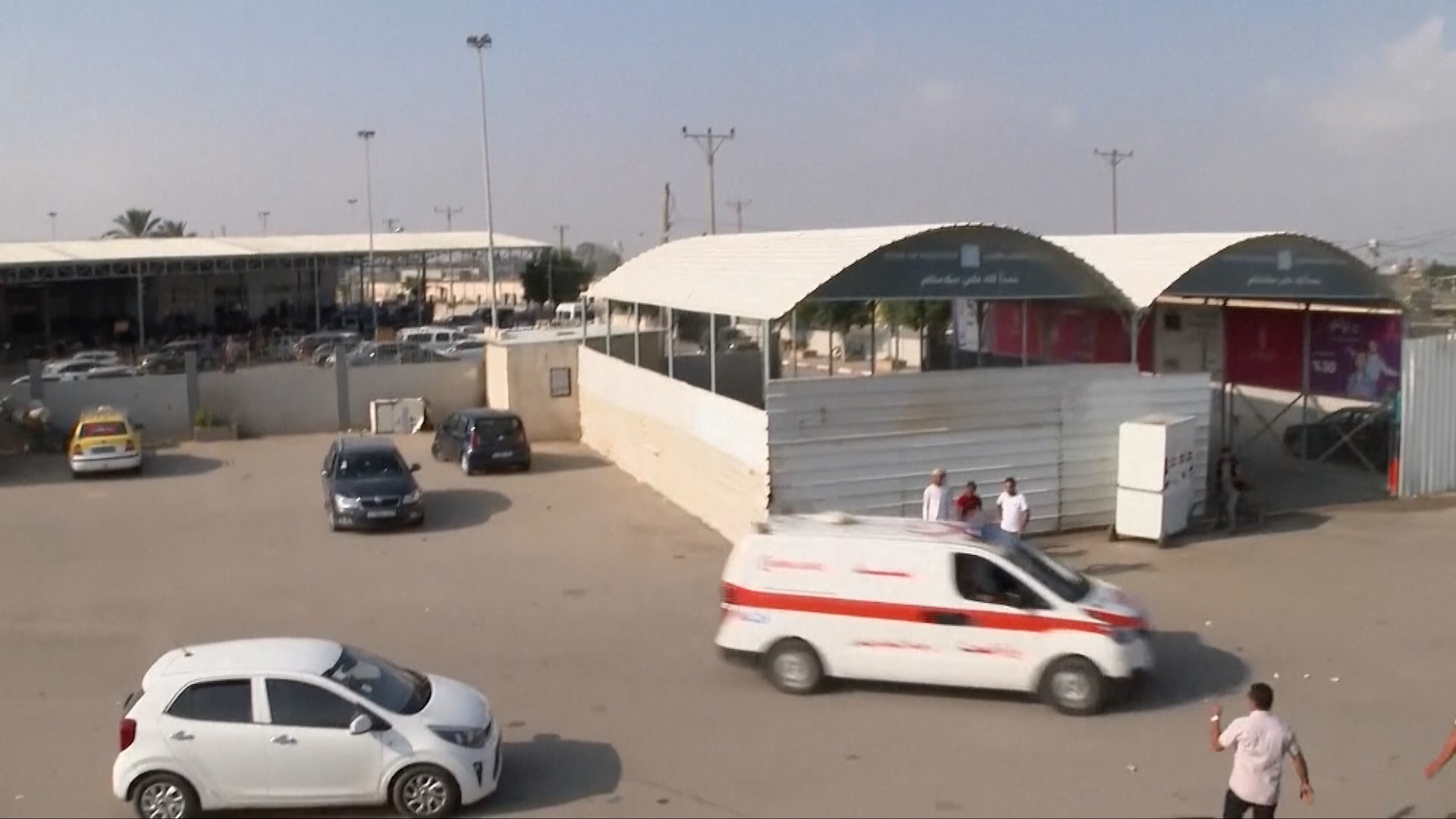 Ambulances Taking Injured To Gaza Hospitals Seen Near Rafah Crossing - CGTN