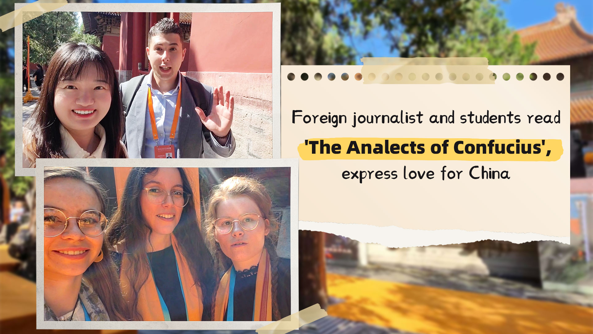 Foreign journalist and students read 'The Analects of Confucius'
