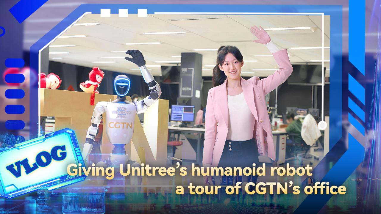 Vlog: Taking Unitree's Humanoid Robot on a Tour Around CGTN's Office