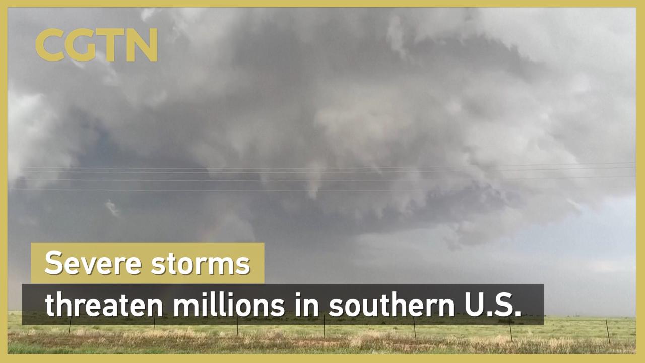 Severe storms threaten millions in southern U.S. - CGTN