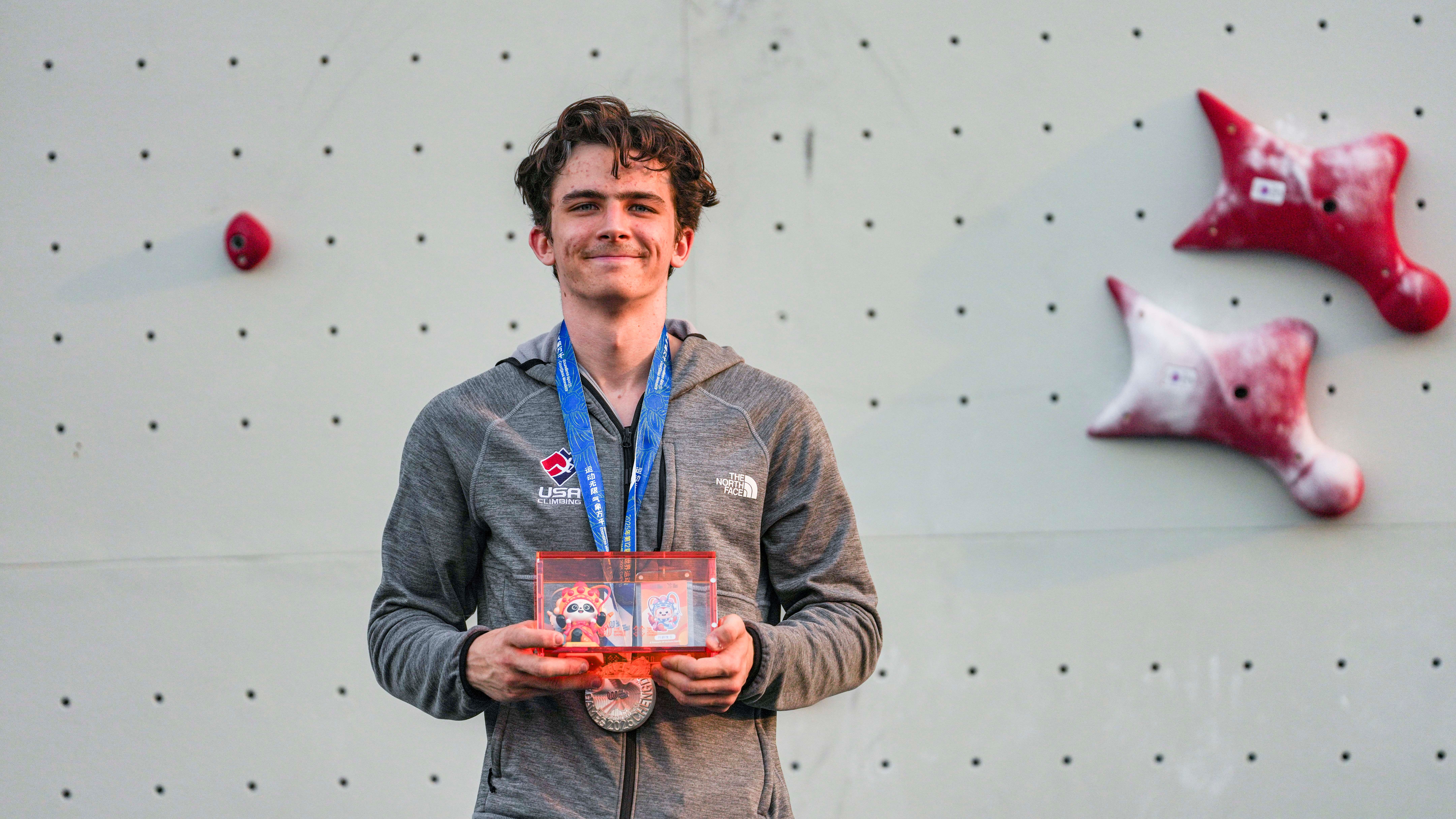 Sport climbing speed world record holder Watson enjoys time in Chengdu