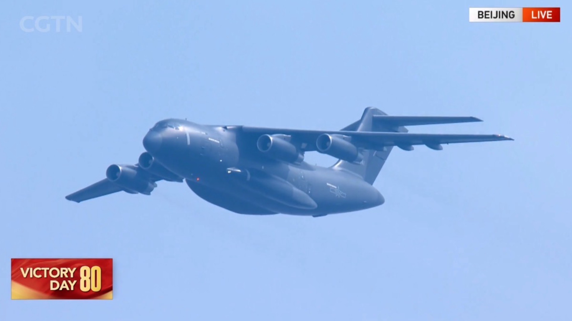 Air echelons fly over Chang'an Avenue during V-Day parade
