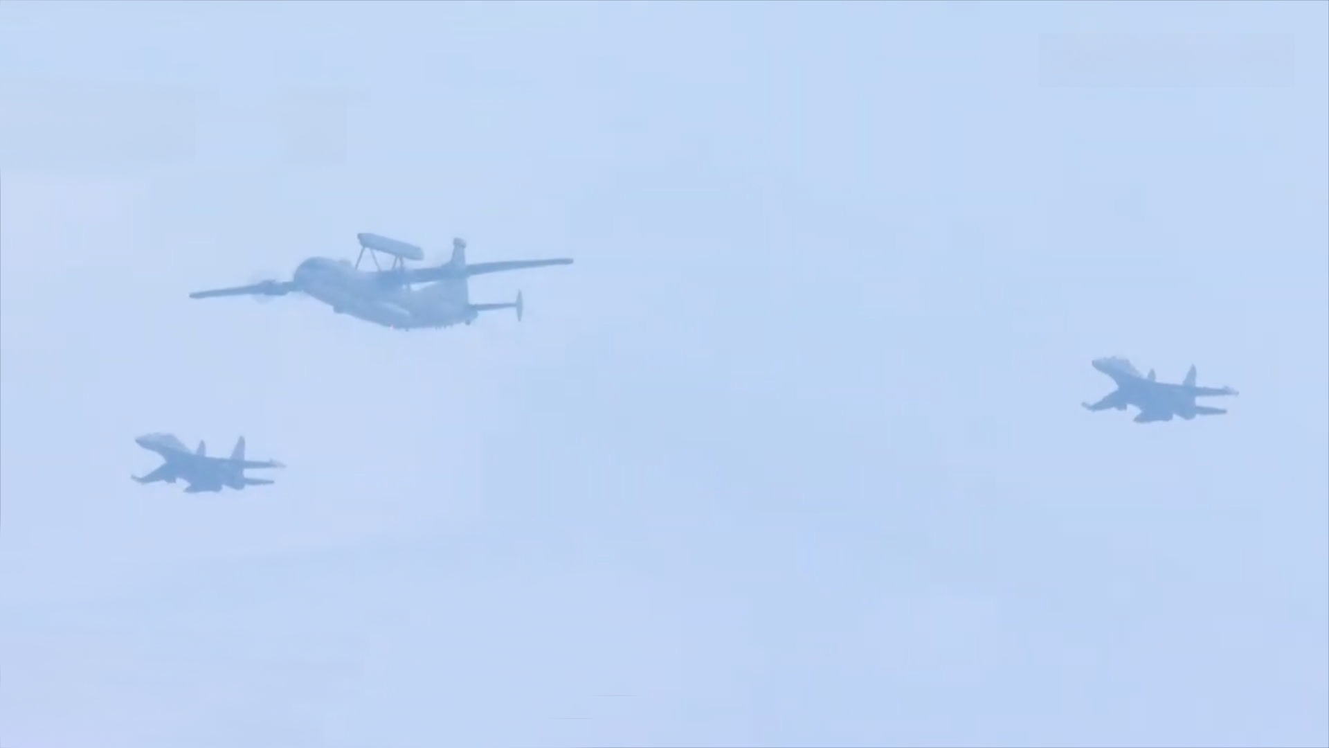 Fighters fly over Chang'an Avenue as part of V-Day parade