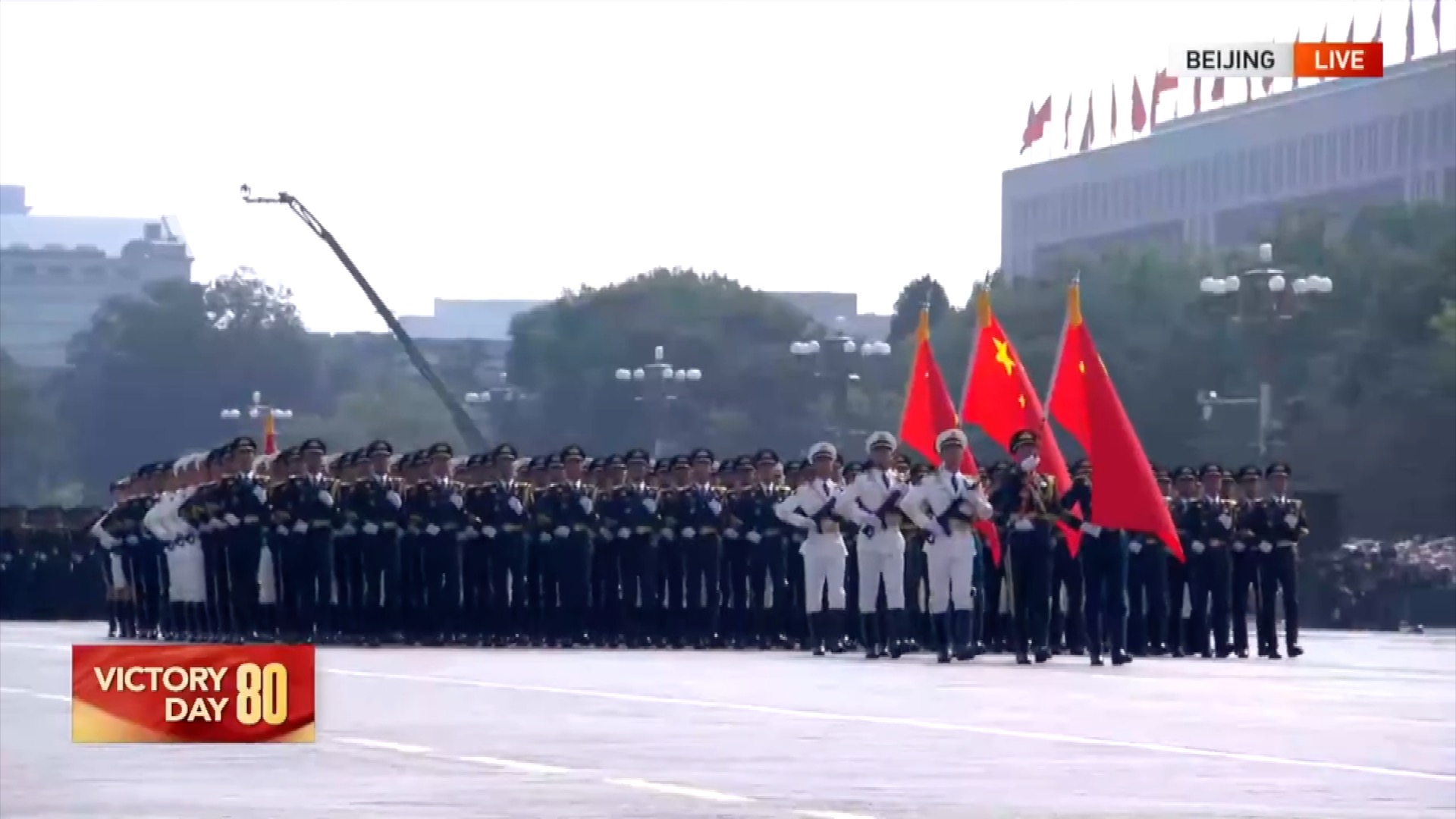 PLA's Honor Guard marches in strides at V-Day military parade