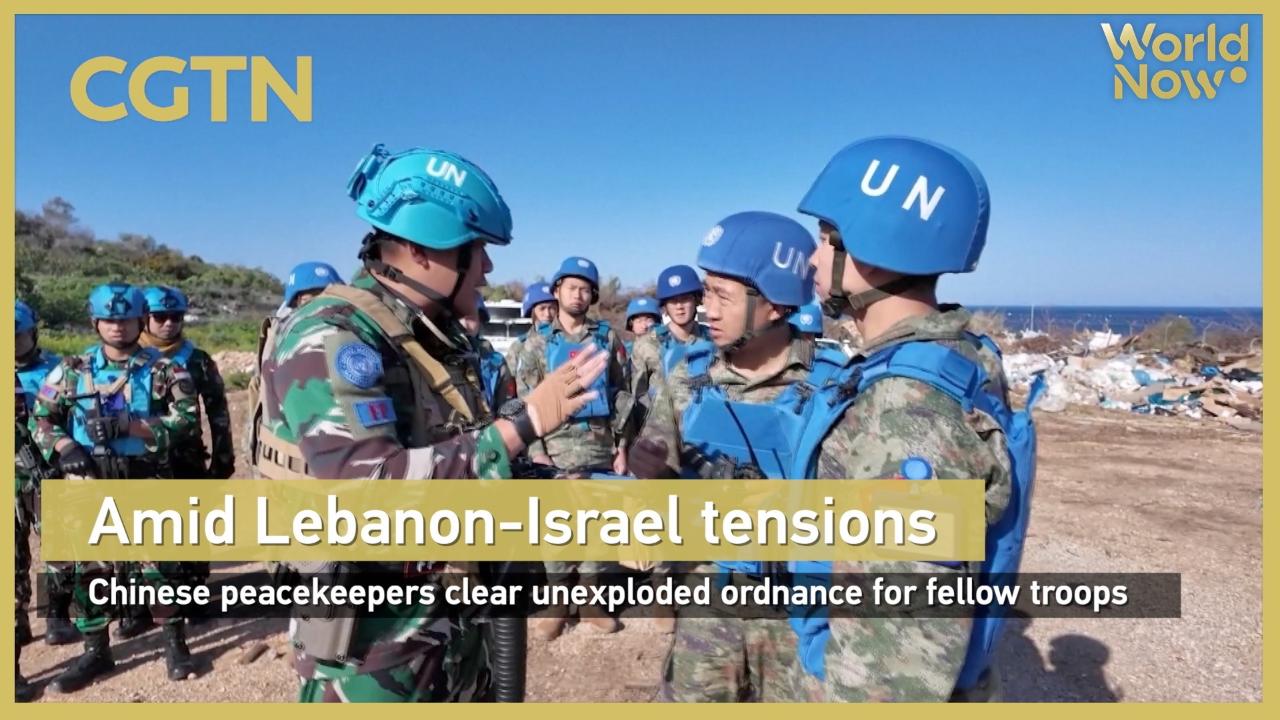 Chinese Blue Helmets clear unexploded ordnance in Lebanon