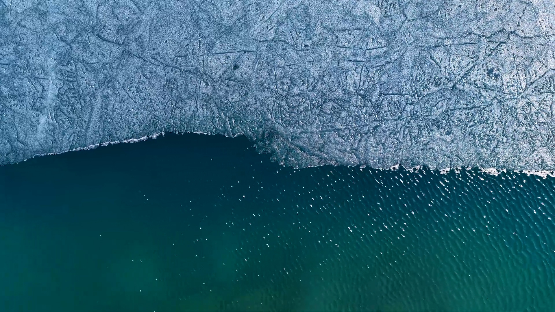 The blue ice season at Xinjiang's Tianchi Lake