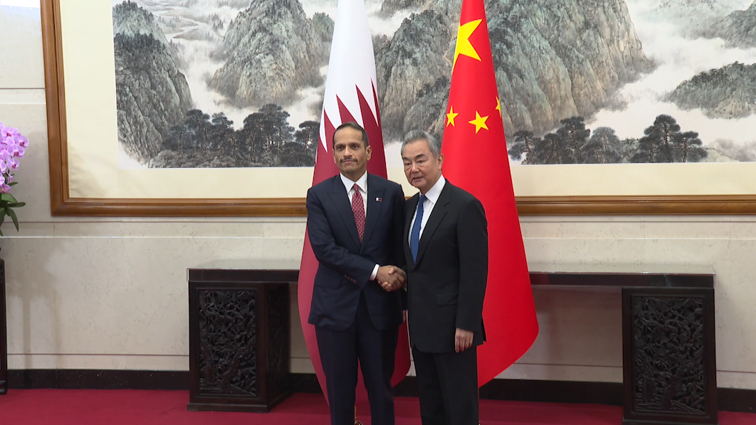 Wang Yi discusses situation in the Middle East with Qatari PM