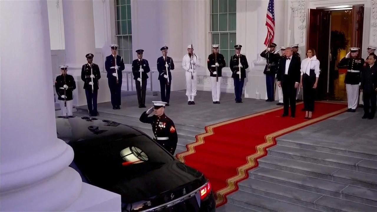 Watch: Xi Jinping arrives at White House for welcome banquet