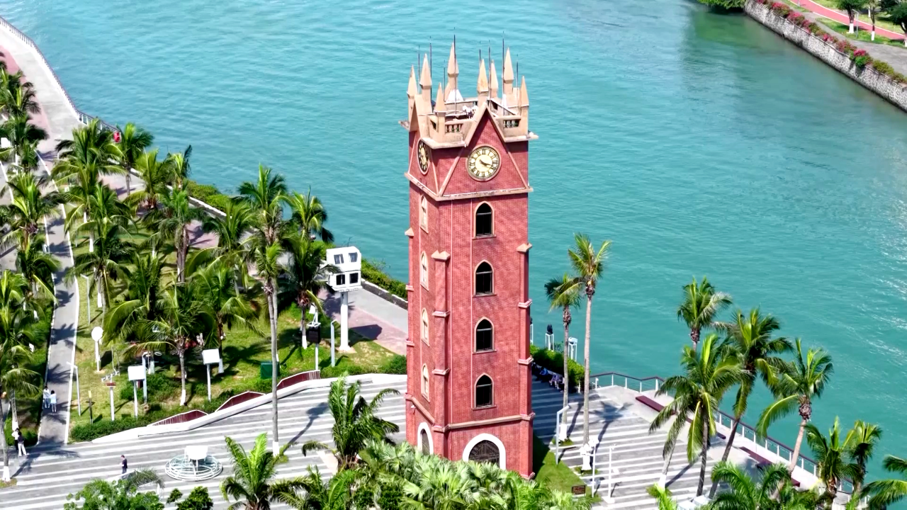 Urban scenery at Hainan's north and south ends