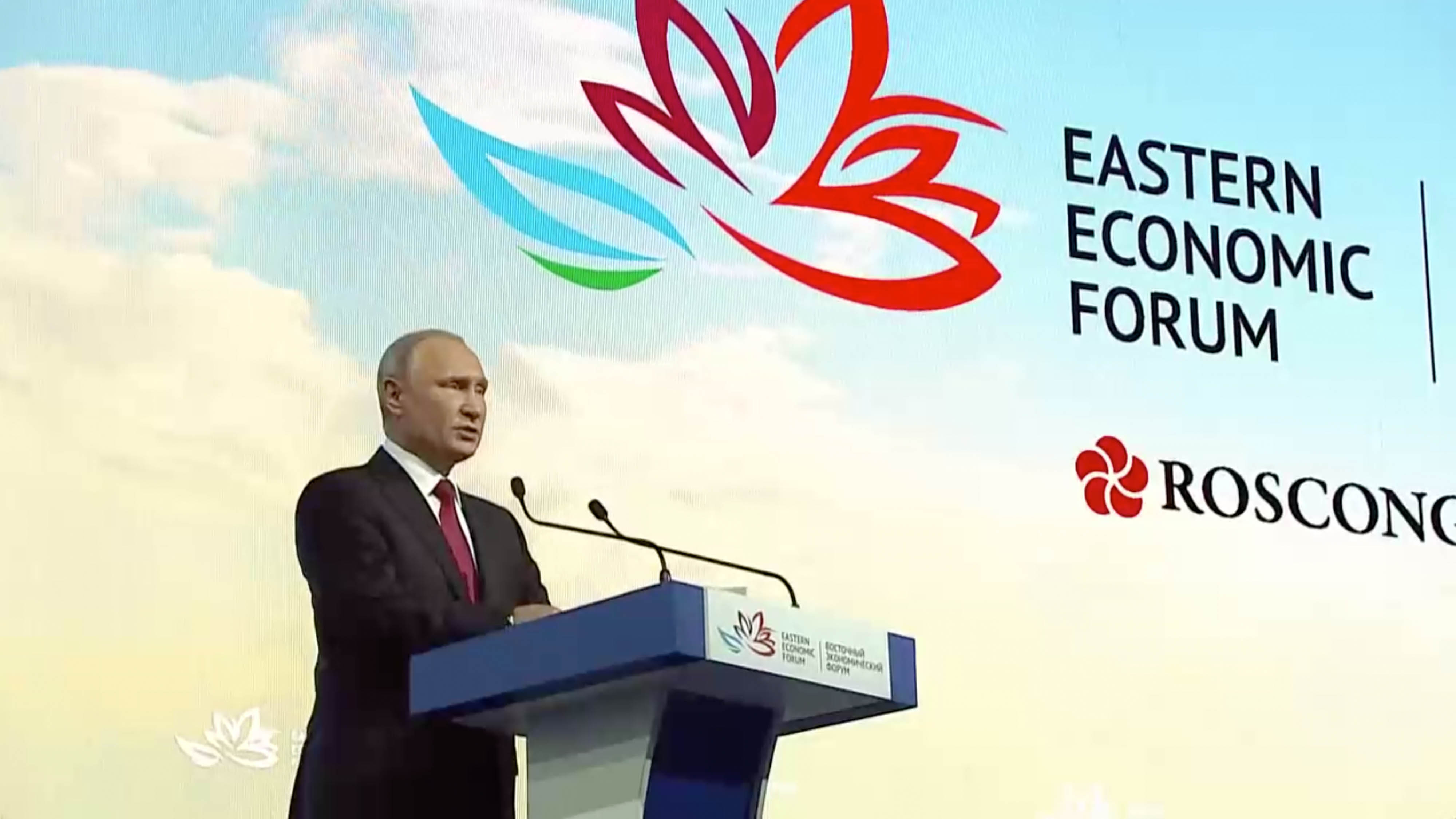 The Plenary Session Of The Fourth Eastern Economic Forum (EEF) Is Being ...