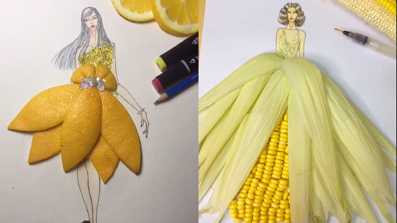 Have you seen beautiful dresses made with vegetables and fruit? - CGTN