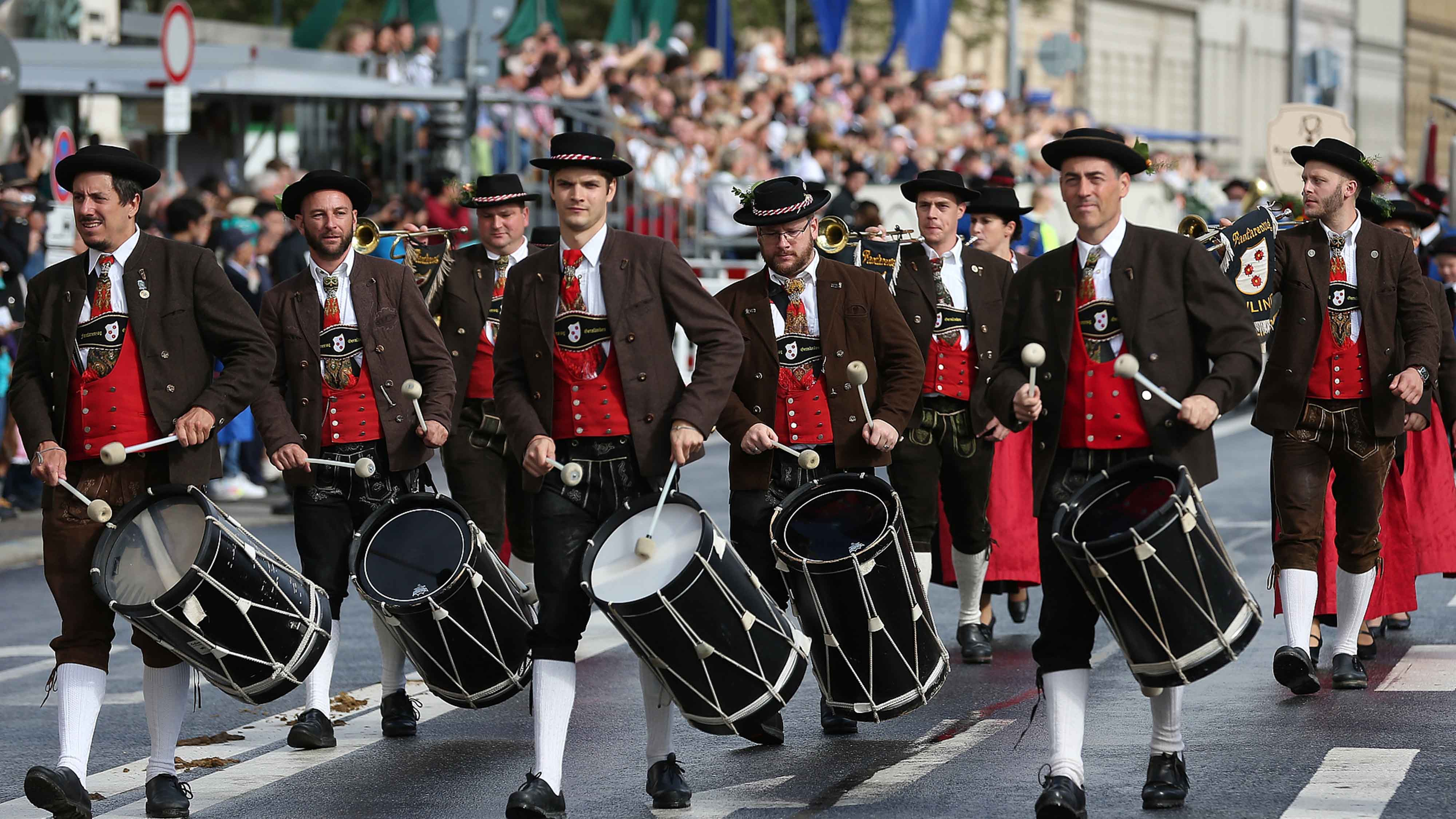 Hundreds of proud Bavarians wore their finest traditional clothes on