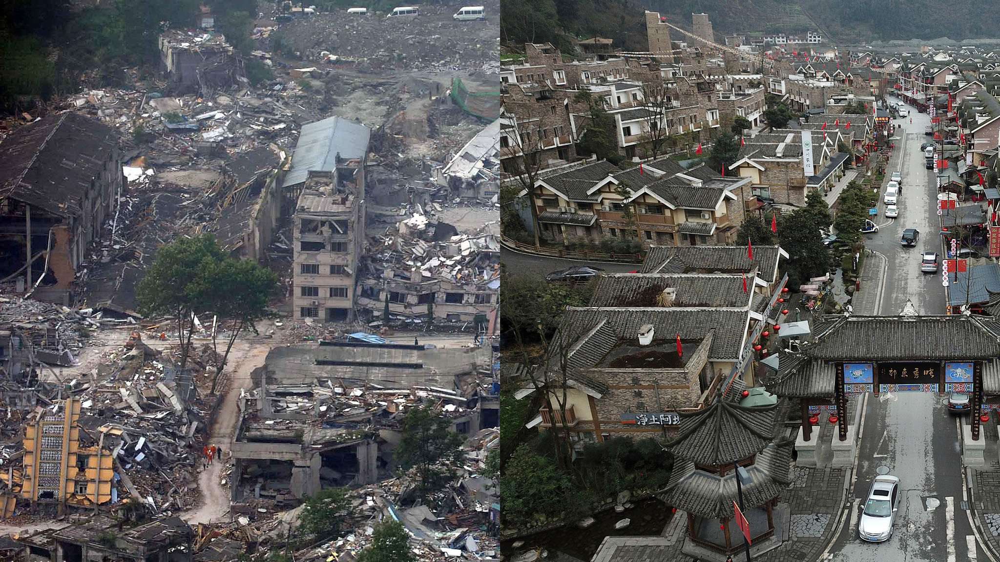 Города после землетрясений. Землетрясение в Китае 1976. Землетрясение в Хонсю 2011. Землетрясение Сиэтл 2001.
