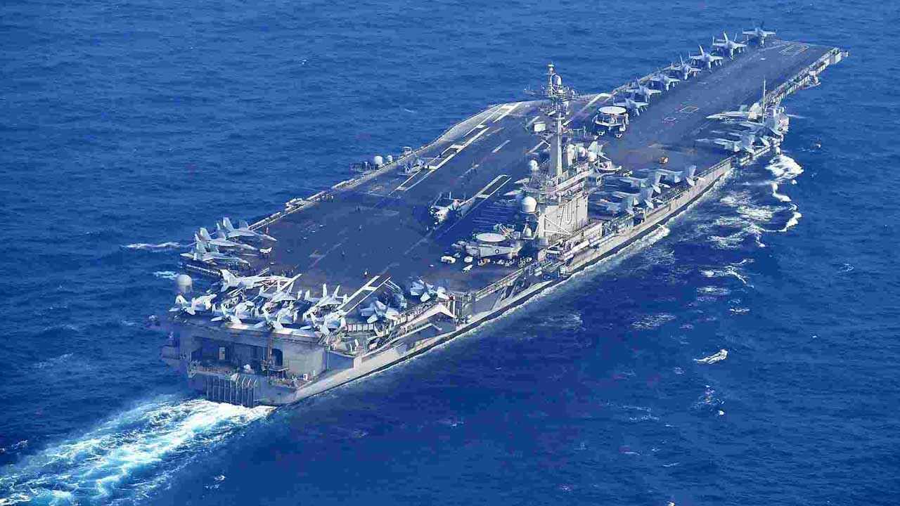 Us Aircraft Carrier Carl Vinson Conducts War Drill With S Korean Navy