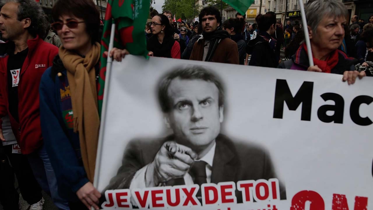 Protest Breaks Out In Paris Against President Elect Macrons Planned Labor Reform Cgtn