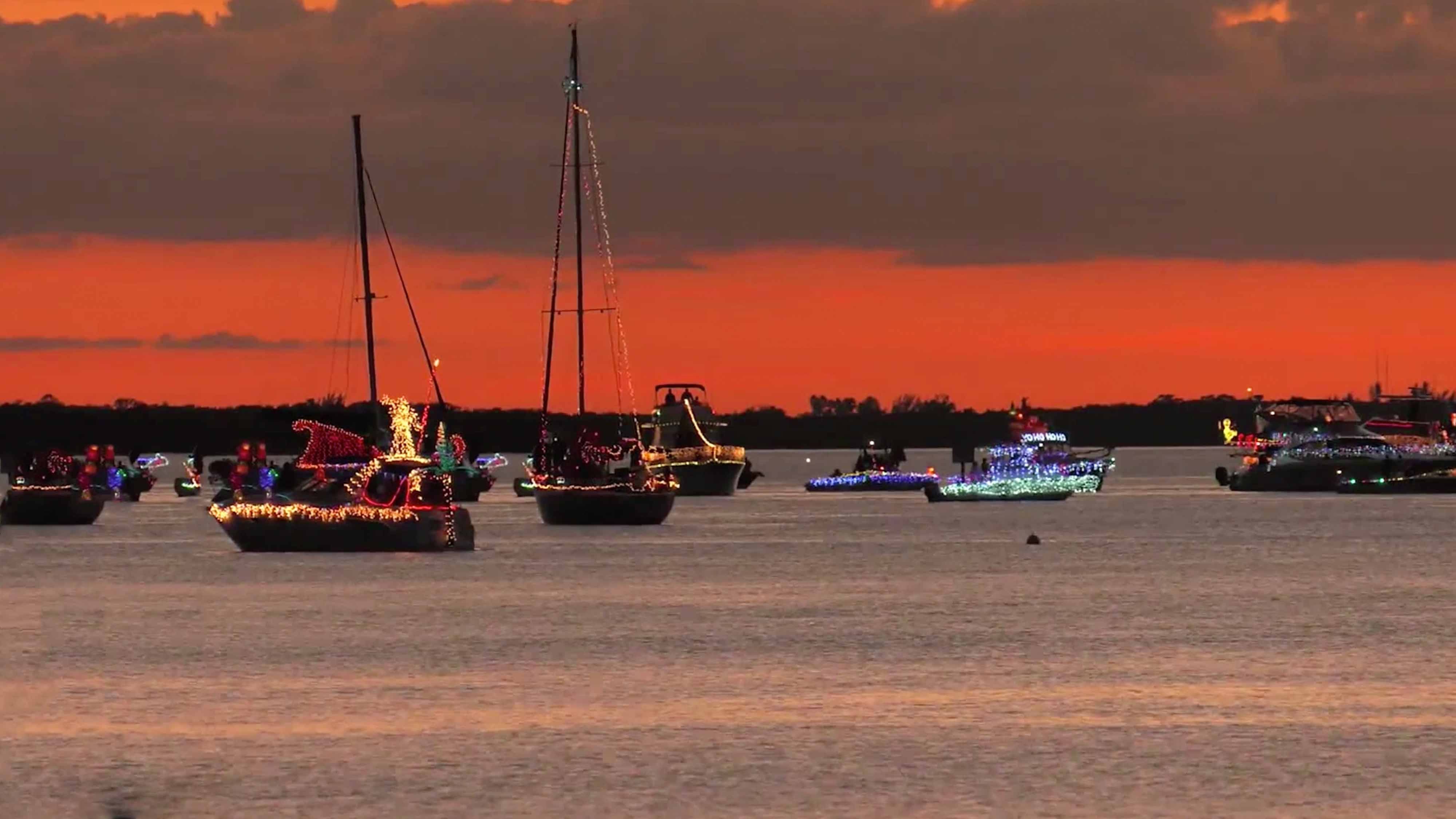 The annual Apollo Beach Lighted Boat Parade continued in Florida, US