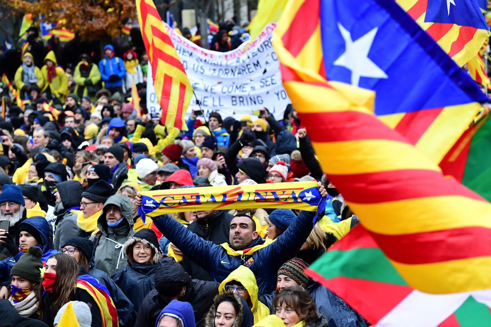 Catalonia Independence Supporters Protest In Brussels For EU Support - CGTN